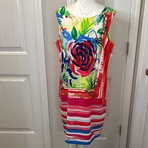 Bethany Floral Multicolor Sleeveless Dress Size 16